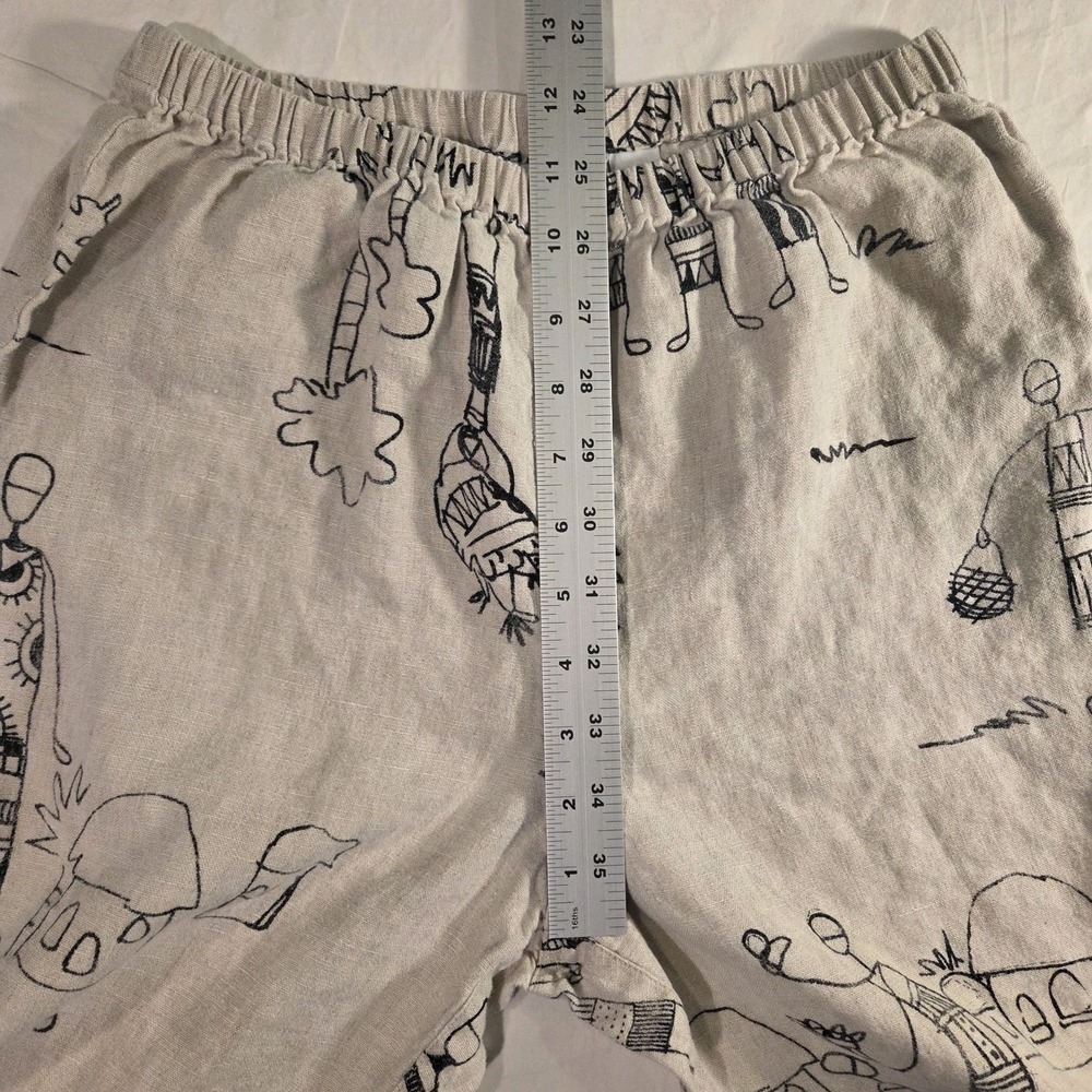 Vintage Chico's Design 100% Linen Pull On Cropped Capri Pants Y2K, 24" Waist - Picture 7 of 9